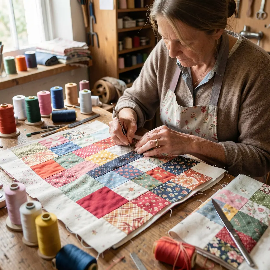 Artisan crafting handmade gift in workshop